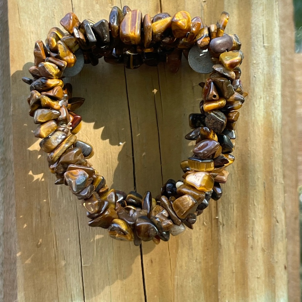 Vintage Tiger Eye stone chip  bracelet